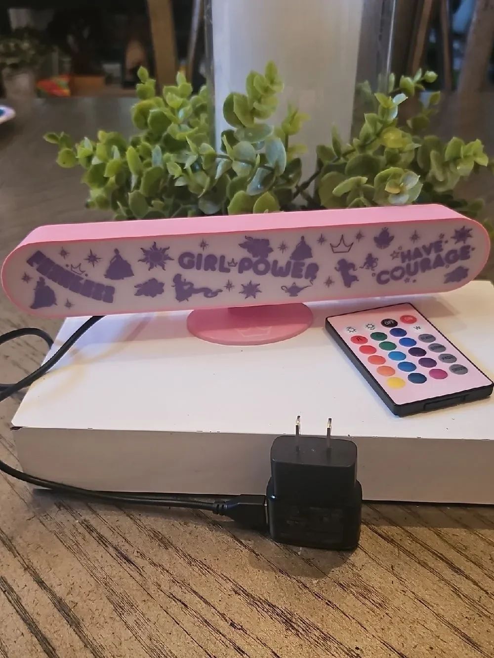 Pink 'Girl Power' LED Light with Remote - Picture 7 of 7